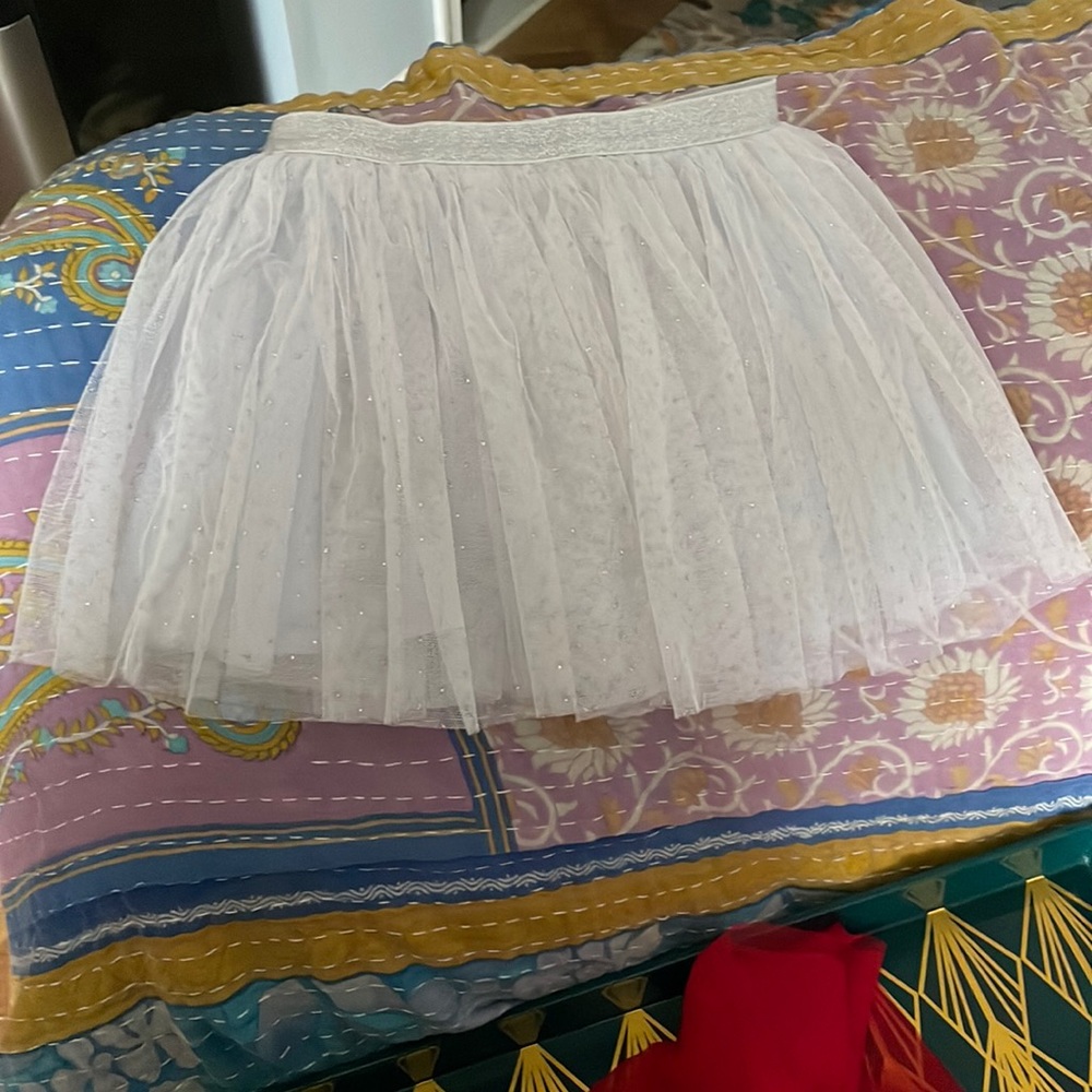 White sparkly silver tutu with liner